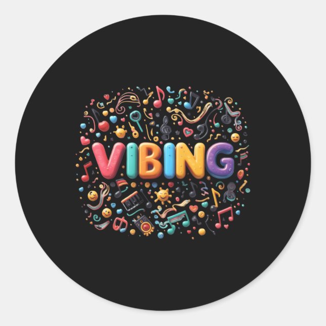 Sticker Rond Vibes Sensibilisation à la dépression (Devant)