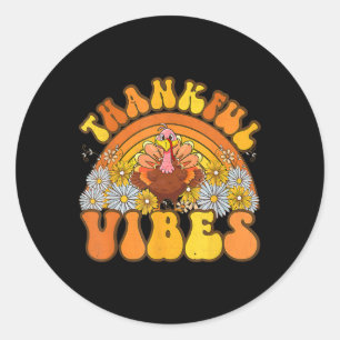 Sticker Rond Vibes Super Rétro Thankant Turquie Automne Them