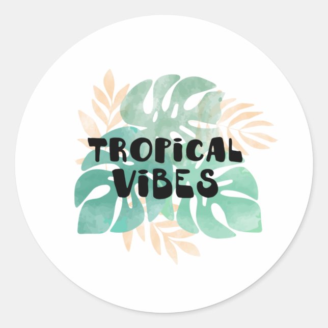 Sticker Rond Vibes tropicales (Devant)
