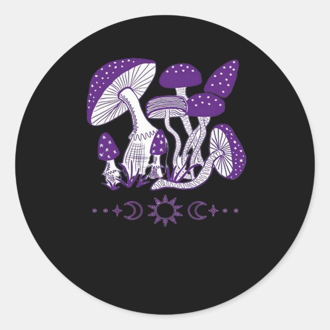 Sticker Rond Vibes Whimsigoth de champignons (Devant)