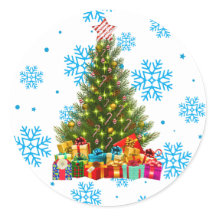 Vibrant Christmas Tree Snowflake Holiday Gift Stic