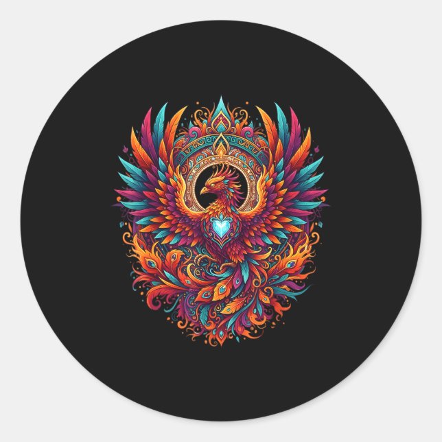 Sticker Rond Vibrant Fantasy Pcute Ss Cute Ssnix Mythical Bird  (Devant)