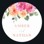 Sticker Rond Vibrant toutes les saisons Aquarelle Floral Mariag<br><div class="desc">Sticker rond floral Mariage classique vibrant Toutes les saisons Voir la collection correspondante dans Niche et Nest Store</div>