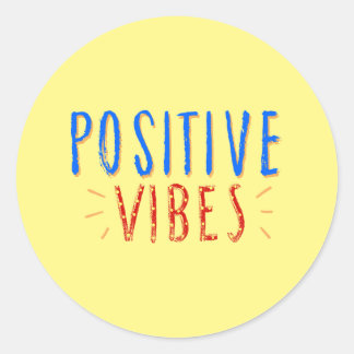 Sticker Rond Vibrant Vibes positives Typographie