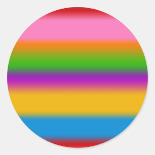Sticker Rond Vibrantes rayures dégradées arc-en-ciel multicolor