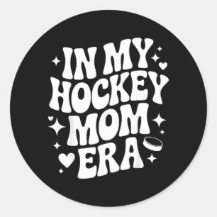 Sticker Rond Vibrations de mère de hockey drôle mère fière de j