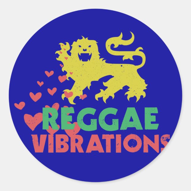 Sticker Rond Vibrations de reggae (Devant)