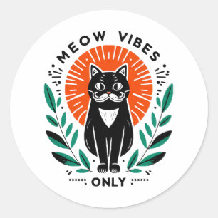 Sticker Rond vibrations miaou seulement