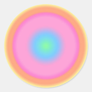 Sticker Rond Vibrations positives - Dégradé radial coloré