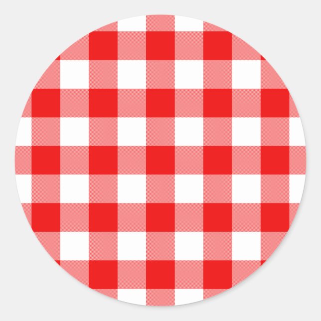 Sticker Rond Vichy rouge (Devant)