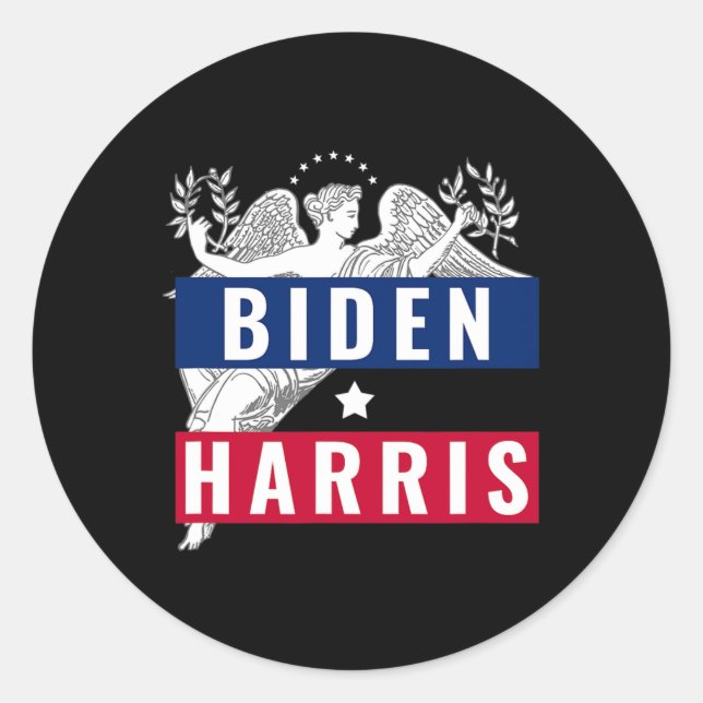 Sticker Rond Victoire du drapeau américain Harris (Devant)