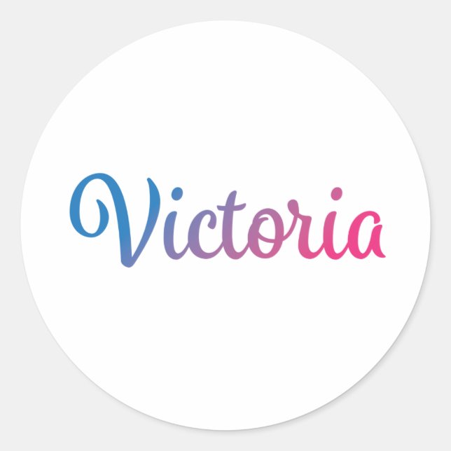 Sticker Rond Victoria Style Cursive (Devant)
