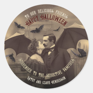 Sticker Rond Victorian Dracula Romantique Kiss Gothique Parti F
