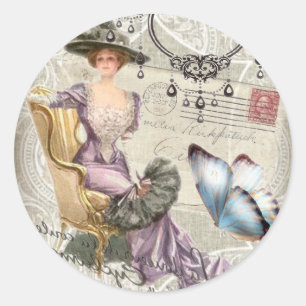 Sticker Rond victorian girly de cru de lustre