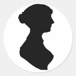 Sticker Rond Victorian Regency Femme Silhouette Art indépendant