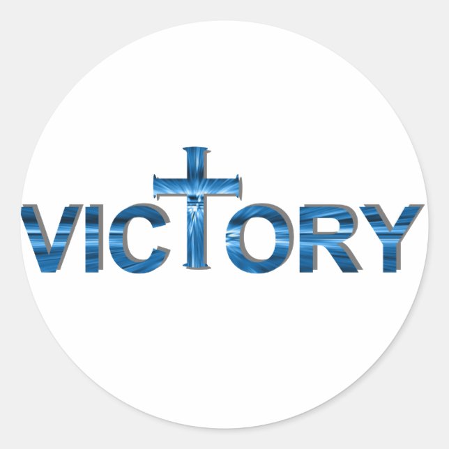 Sticker Rond Victory Ombre bleu. (Devant)