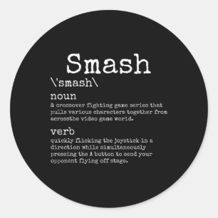 Sticker Rond Vidéogames Smash Définition Funny Jeu Vidéo Gamer