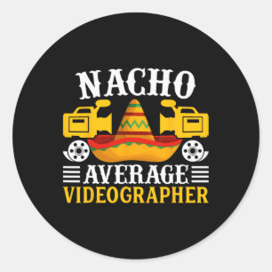 Sticker Rond Vidéographe Nacho Moyen - Funny Cinco De Mayo V