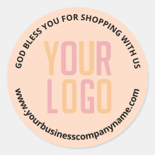 Sticker Rond Videz votre Merci d'URL d'entreprise Logo