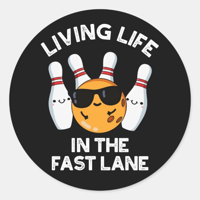 Sticker Rond Vie Dans Le Jeu De Bowling De La Voie Rapide Basse (Devant)