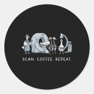 Sticker Rond Vie de café de scan répéter en radiologie infirmiè