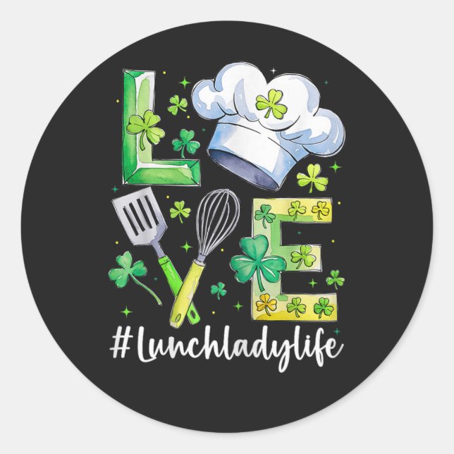Sticker Rond  Vie de Dame de Cantine Joyeux St Patrick (Devant)