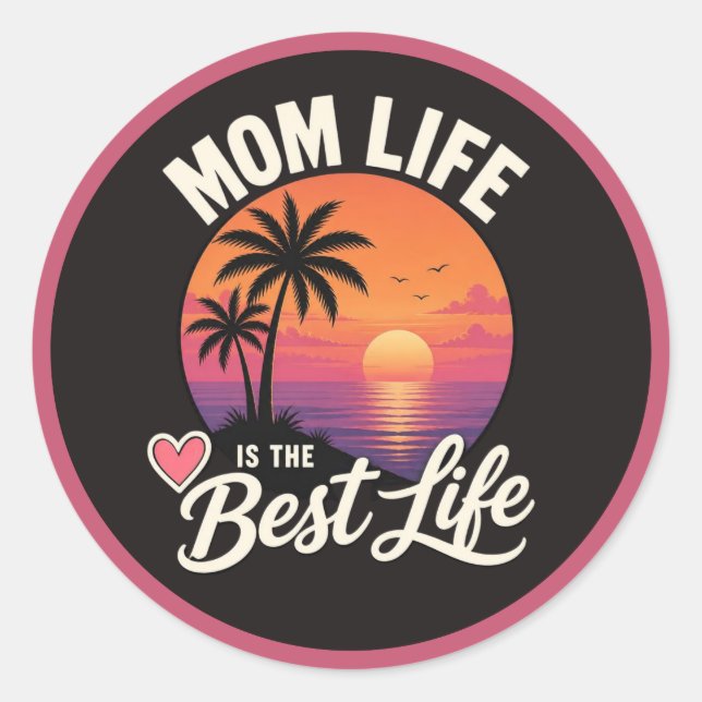 Sticker Rond Vie de Maman (Devant)