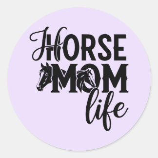 Sticker Rond Vie de maman de cheval