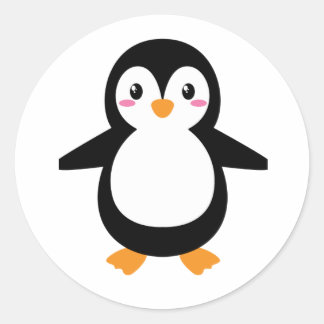 Sticker Rond Vie des pingouins