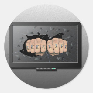 Sticker Rond Vie geek