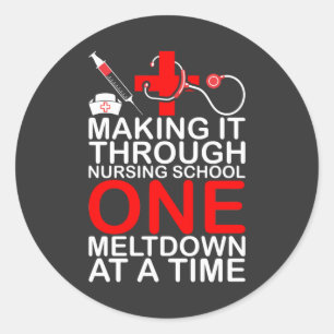 Sticker Rond Vie infirmière  Comment réussir grâce à l'éco