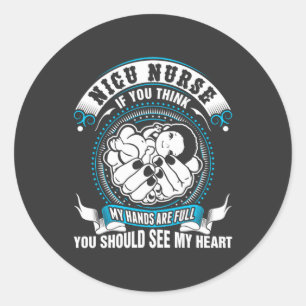 Sticker Rond Vie infirmière Nicu Nurse Ma Main Est Pleine