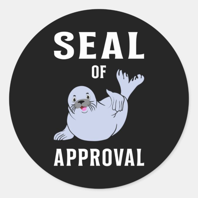 Sticker Rond Vie marine de phoque animal Lion de mer Seals Love (Devant)