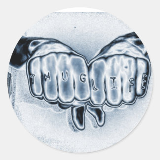 STICKER ROND VIE MÉTTALIQUE DU THUG