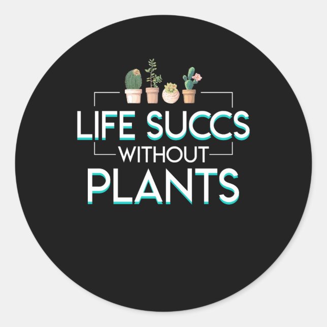 Sticker Rond Vie Plante Succulent Adulte sans Plante (Devant)