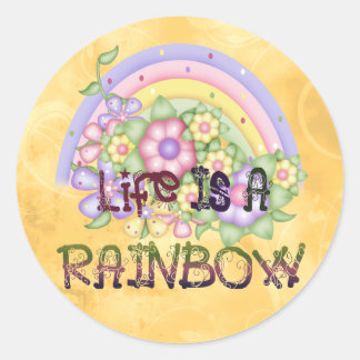 Sticker Rond Vie Rainbow