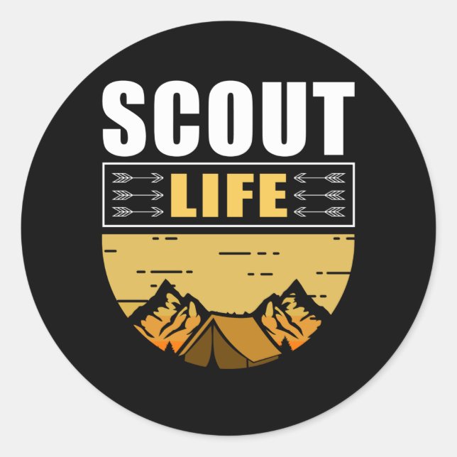 Sticker Rond Vie scout | Camping Scouts Scouting Cadeau (Devant)