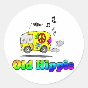 Sticker Rond Vieil autobus hippie