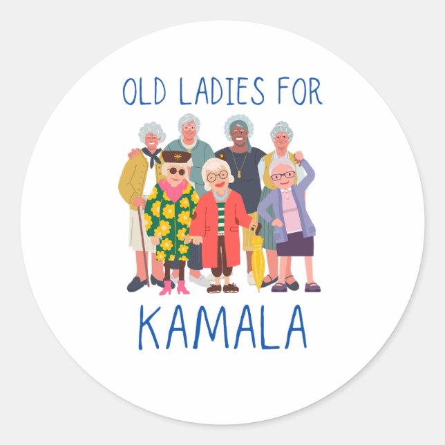 Sticker Rond Vieilles dames pour Kamala (Devant)