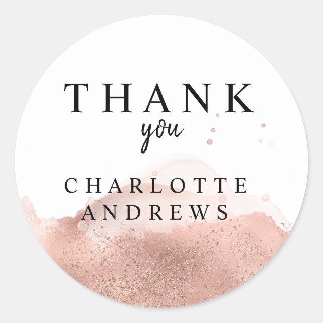 Sticker Rond Vielen Dank ! Salon Moderner RosegoldKlassische (Devant)