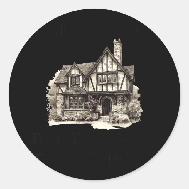 Sticker Rond Viendrez-vous dans mon chalet cet été_ Drôle (Devant)