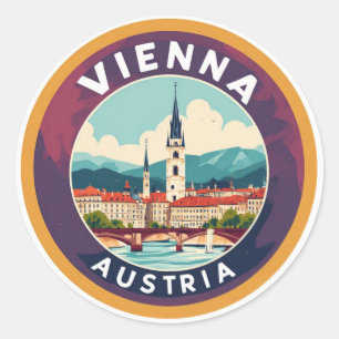 Sticker Rond Vienne Autriche Voyage en Europe Souvenir