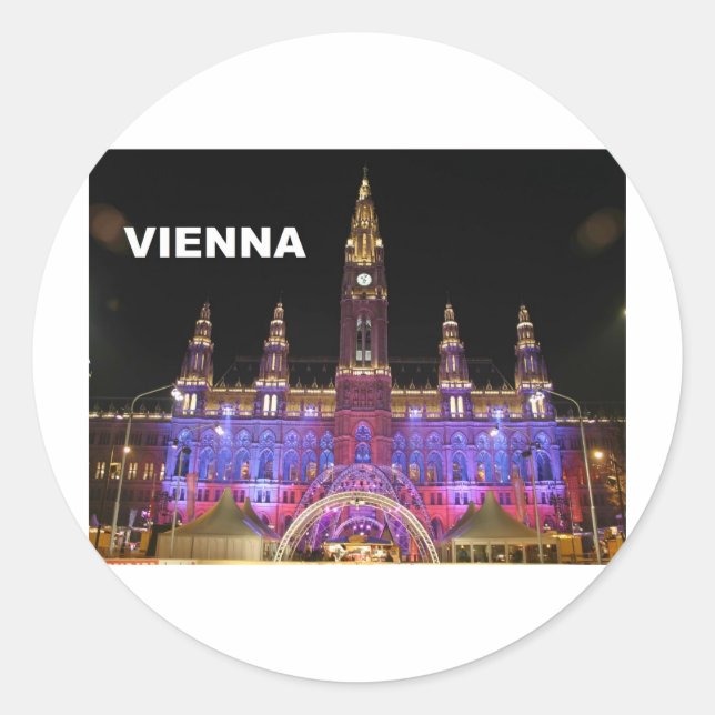Sticker Rond Vienne Rathaus Eistraum (St.K. (Devant)