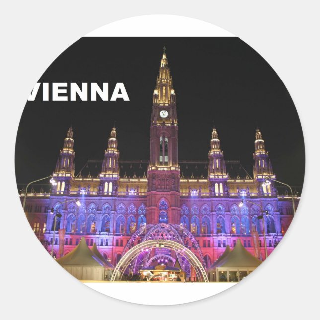 Sticker Rond Vienne Rathaus Eistraum (St.K. (Devant)