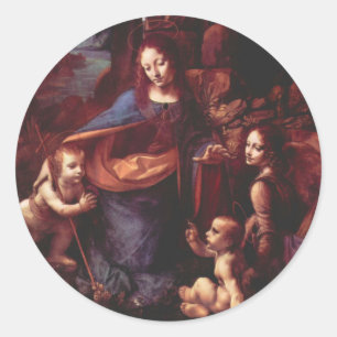 Sticker Rond Vierge des Rochers de Léonard de Vinci