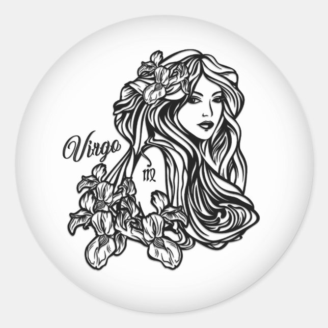 Sticker Rond Vierge du zodiaque Vierge (Devant)