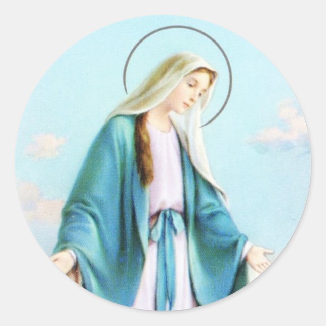 Sticker Rond Vierge Marie Crescent Moon (Devant)