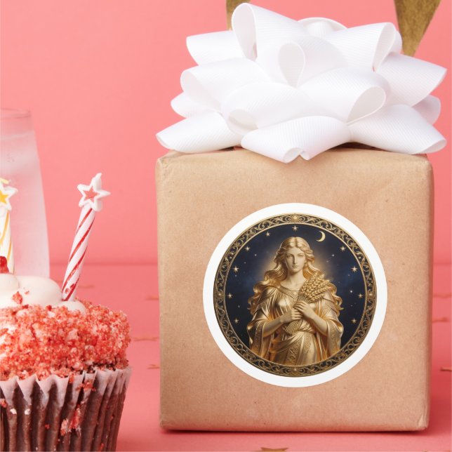 Sticker Rond Vierge Vierge Zodiaque (Fête)