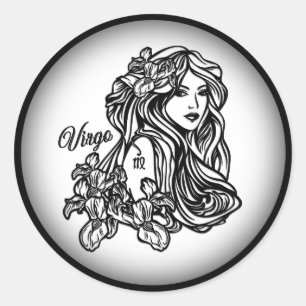 Sticker Rond Vierge Vierge Zodiaque
