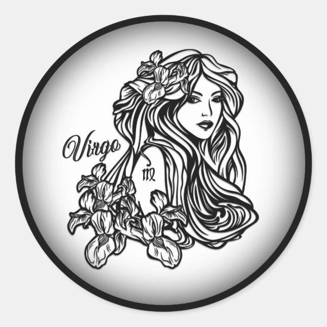 Sticker Rond Vierge Vierge Zodiaque (Devant)